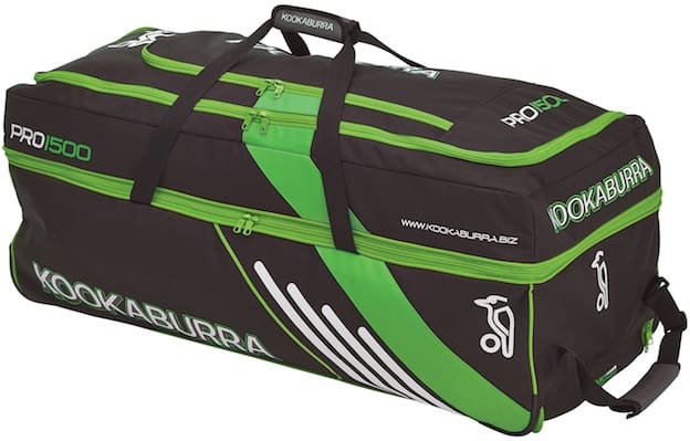 Kookaburra Pro 1500 Wheelie - Lime cricket bag cricket australia merchandise