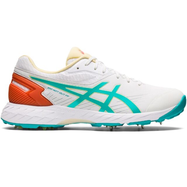 Gel 350 Not Out Womens Asics Cricket Shoes White/Orange